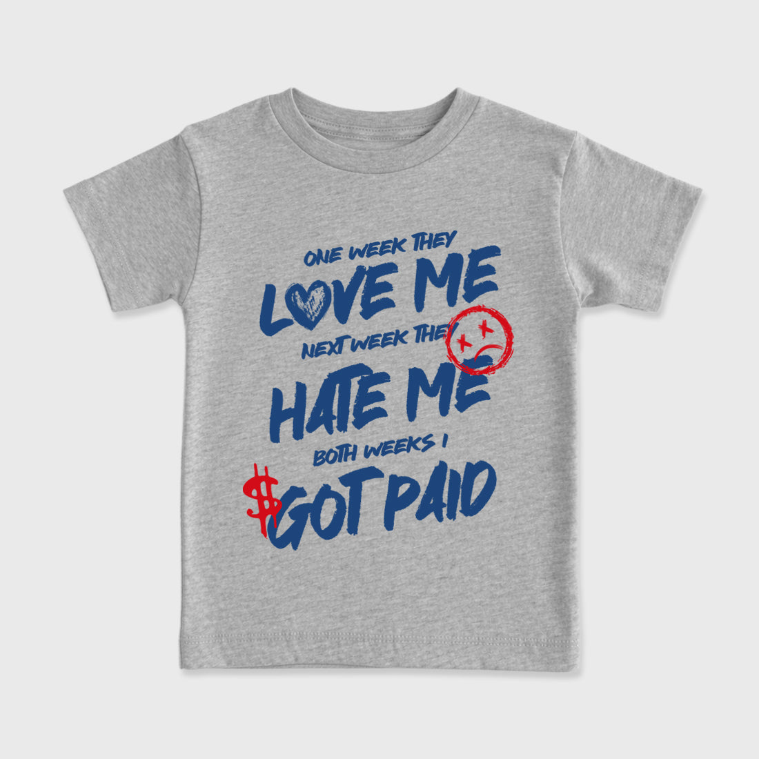 I Got Paid Baby & Kids Graphic T-Shirt featuring original artwork designed to match the Air Jordan 3 True Blue. Heather Grey 2 Kids Graphic Tee.