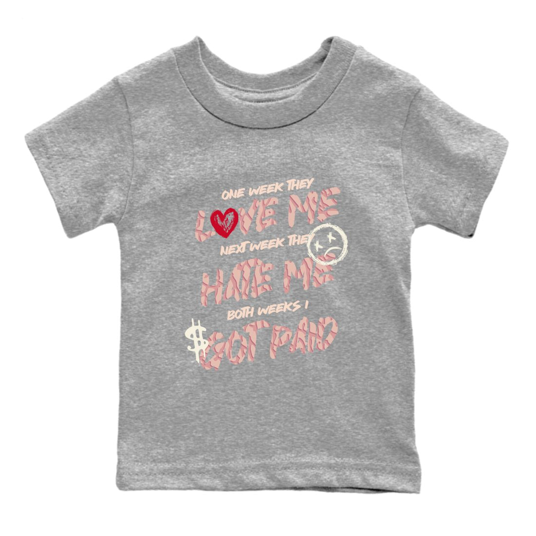 3s Valentines Day tee to match jordans I Got Paid best t shirts to wear with jordans Air Jordan 3 "Treat Yourself" Washed Coral special Valentine's Day Gift SNRT Sneaker Tees Youth Baby Heather Grey 2 tee