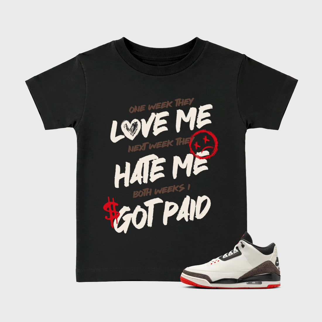 Sneaker match tees – Sneaker Tees To Match Air Jordan 3 World's Best Dad Shoes – I Got Paid Kids T-Shirt Black 1