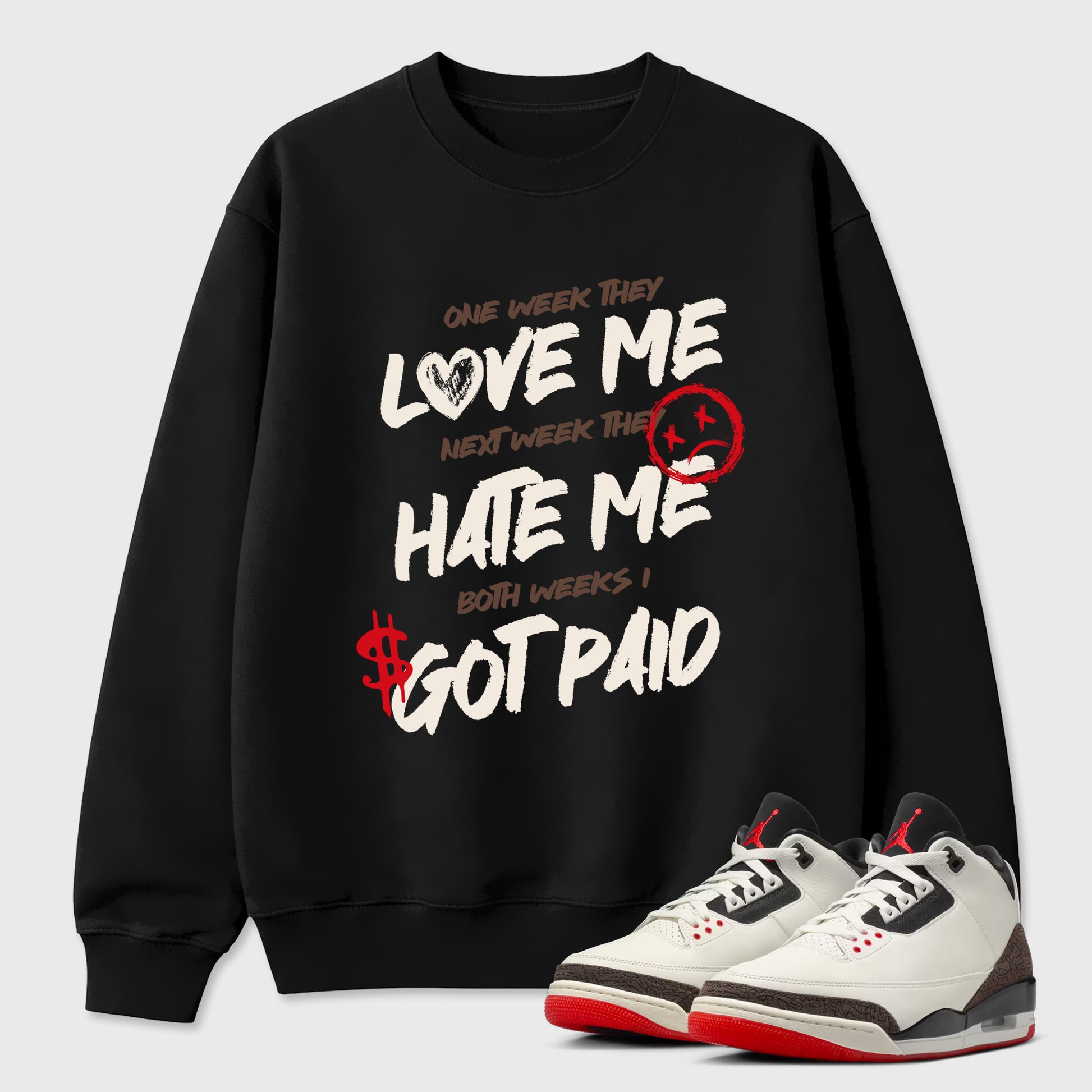 Sneaker match tees – Sneaker Tees To Match Air Jordan 3 World's Best Dad Shoes – I Got Paid Tee Black 1