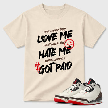 Sneaker match tees – Sneaker Tees To Match Air Jordan 3 World's Best Dad Shoes – I Got Paid Tee Natural 1