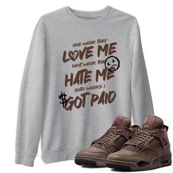 Sneaker match tees – Sneaker Tees To Match Air Jordan 4 A Ma Maniere x Dark Mocha Shoes – I Got Paid Tee Heather Grey 1