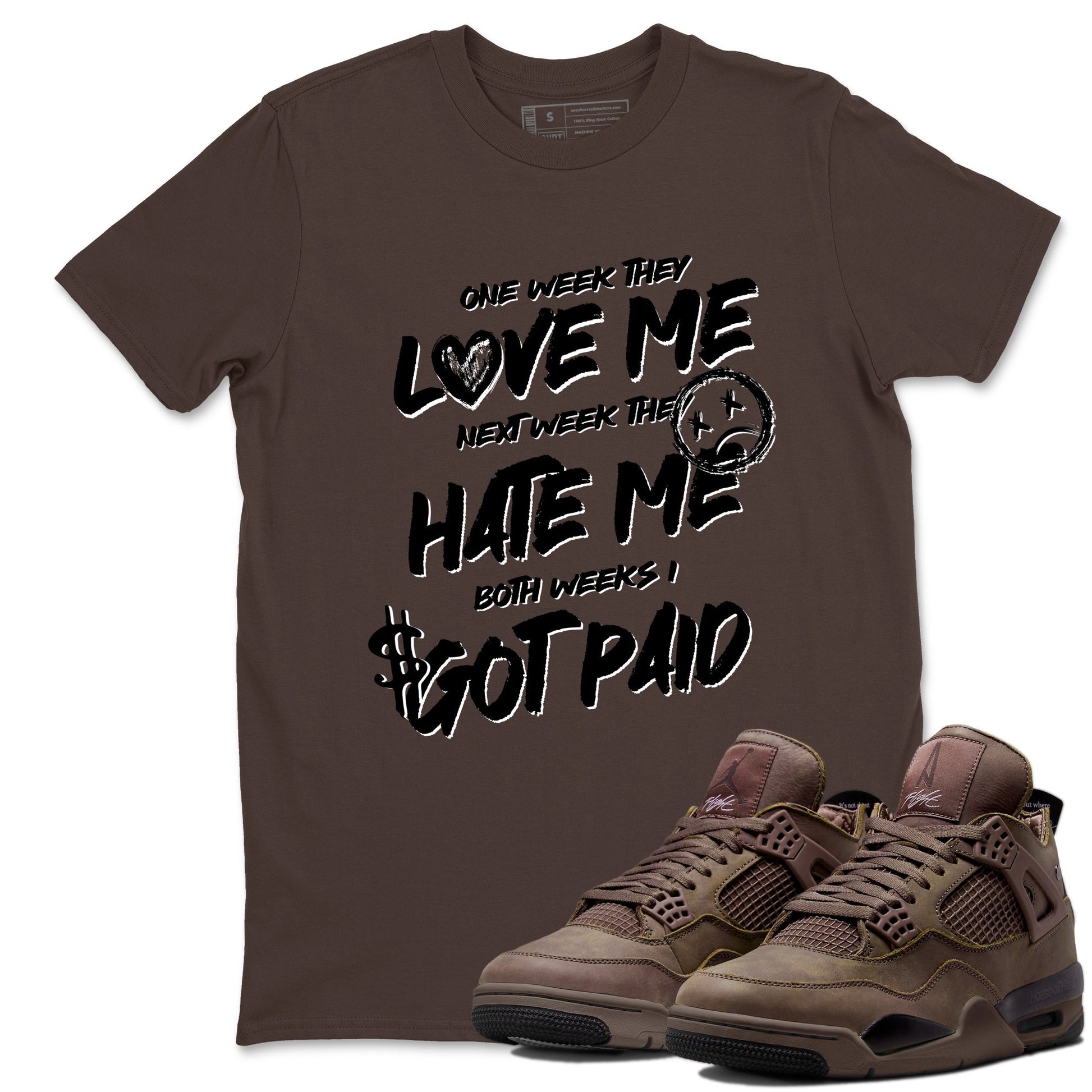 Sneaker match tees – Sneaker Tees To Match Air Jordan 4 A Ma Maniere x Dark Mocha Shoes – I Got Paid Tee Dark Chocolate 1