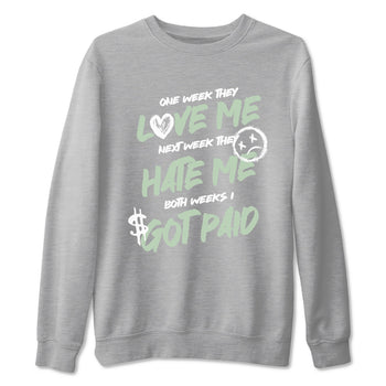 4s Abundance shirts to match jordans I Got Paid sneaker match tees Air Jordan 4 Seafoam match shoes to clothes SNRT Sneaker Tees unisex cotton Heather Grey 2 shirts