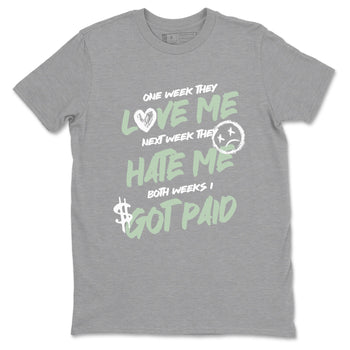 4s Abundance shirts to match jordans I Got Paid sneaker match tees Air Jordan 4 Seafoam match shoes to clothes SNRT Sneaker Tees unisex cotton Heather Grey 2 shirts