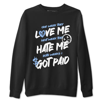 I Got Paid sneaker match t-shirt styled to complete your fit with the Air Jordan 4 Aluminum sneakers, shown in Black 2.