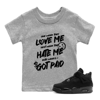 Best Sneakerfit graphic tee – Sneaker Tees To Match Air Jordan 4 Retro Black Cat Sneakers – I Got Paid Kids T-Shirt Heather Grey 1