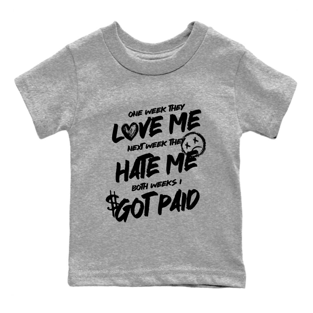 Best Sneakerfit graphic tee – Sneaker Tees To Match Air Jordan 4 Retro Black Cat Sneakers – I Got Paid Kids T-Shirt Heather Grey 2