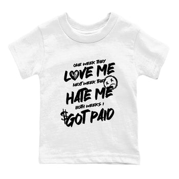 Best Sneakerfit graphic tee – Sneaker Tees To Match Air Jordan 4 Retro Black Cat Sneakers – I Got Paid Kids T-Shirt White 2