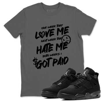 Best Sneakerfit graphic tee – Sneaker Tees To Match Air Jordan 4 Retro Black Cat Sneakers – I Got Paid Tee Cool Grey 1