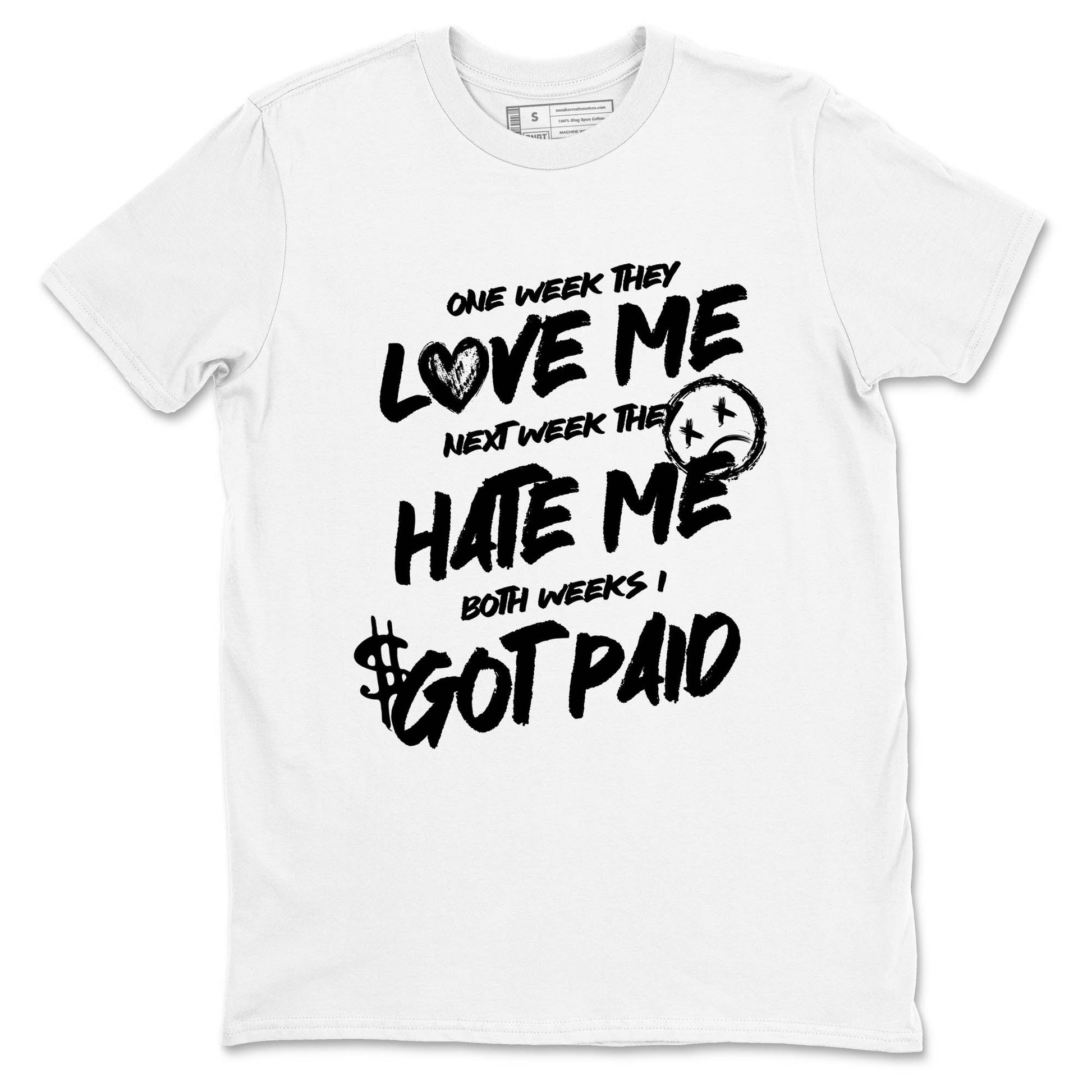 Best Sneakerfit graphic tee – Sneaker Tees To Match Air Jordan 4 Retro Black Cat Sneakers – I Got Paid Tee White 2