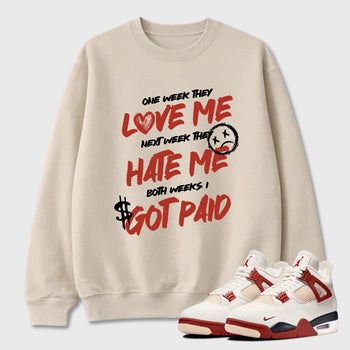 Sneaker match tees – Sneaker Tees To Match Air Jordan 4 Brick After Brick Shoes – I Got Paid Tee Natural 1