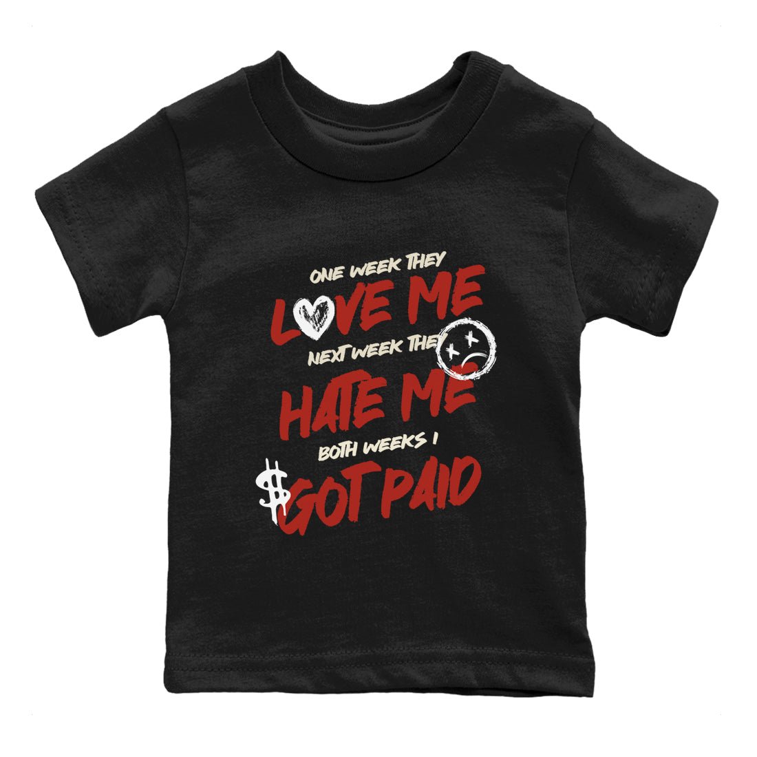 4s Brick By Brick best t shirts to wear with jordans I Got Paid sneaker match tees Nigel Sylvester x Air Jordan 4 Brick by Brick match shoes to clothes SNRT Sneaker Tees Youth Baby Black 2 tee
