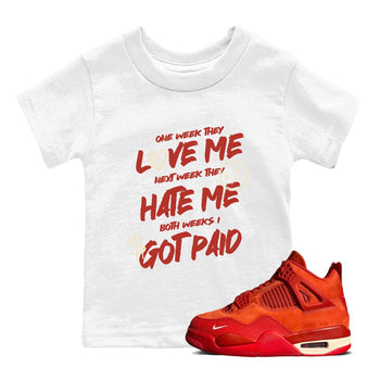 4s Brick By Brick best t shirts to wear with jordans I Got Paid sneaker match tees Nigel Sylvester x Air Jordan 4 Brick by Brick match shoes to clothes SNRT Sneaker Tees Youth Baby White 1 tee