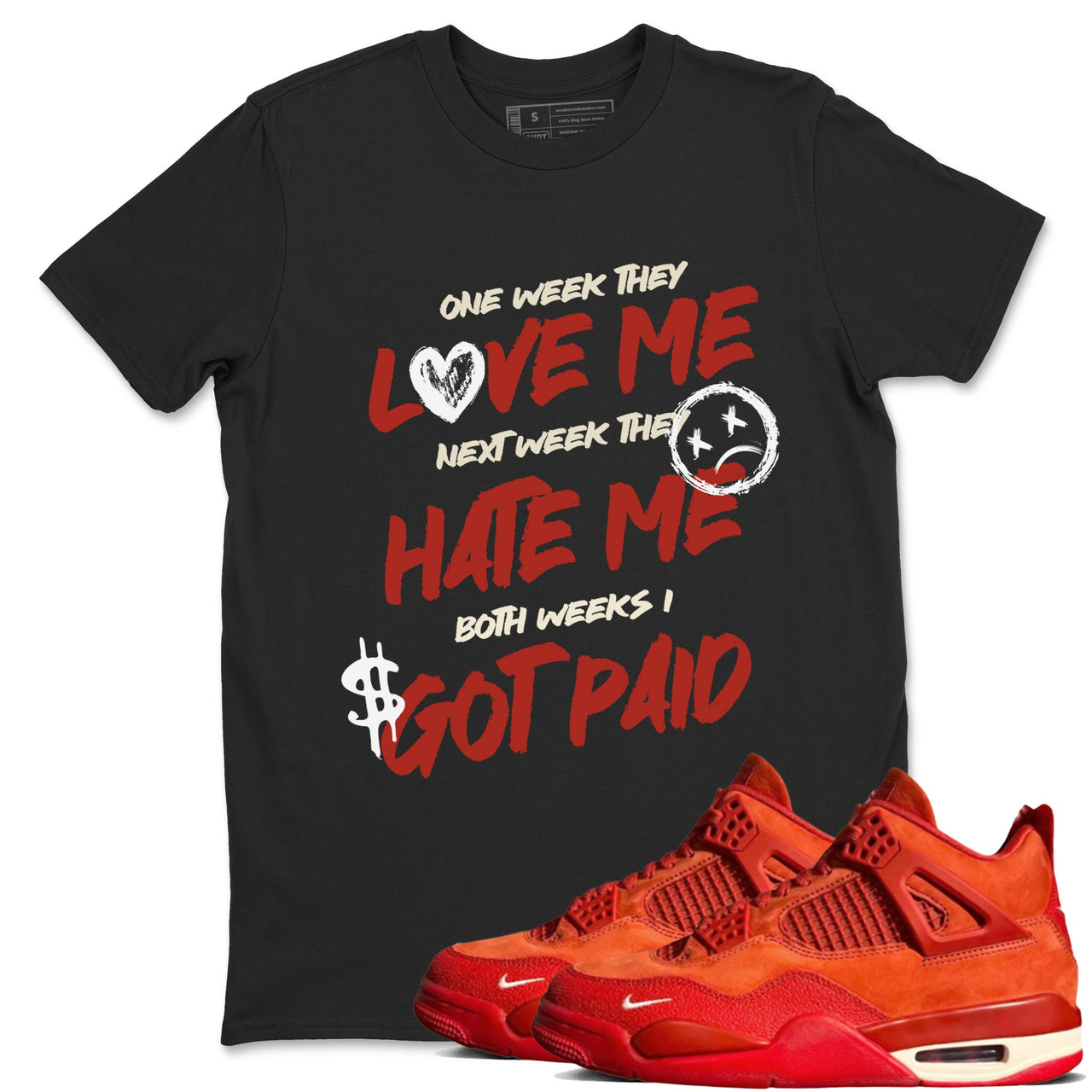 4s Brick By Brick best t shirts to wear with jordans I Got Paid sneaker match tees Nigel Sylvester x Air Jordan 4 Brick by Brick match shoes to clothes SNRT Sneaker Tees unisex cotton Orange 1 shirts