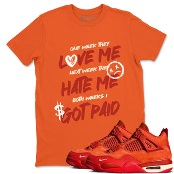 4s Brick By Brick best t shirts to wear with jordans I Got Paid sneaker match tees Nigel Sylvester x Air Jordan 4 Brick by Brick match shoes to clothes SNRT Sneaker Tees unisex cotton Orange 1 shirts
