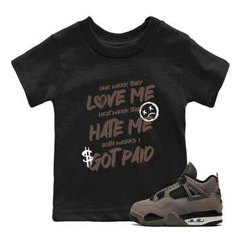 Sneaker match tees – Sneaker Tees To Match Air Jordan 4 Cave Stone Shoes – I Got Paid Kids T-Shirt Black 1