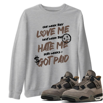 Sneaker match tees – Sneaker Tees To Match Air Jordan 4 Cave Stone Shoes – I Got Paid Tee Heather Grey 1
