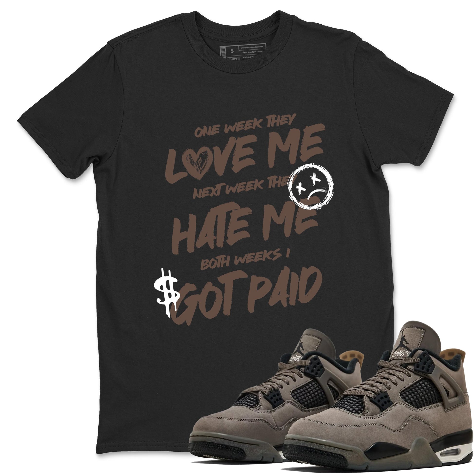 Sneaker match tees – Sneaker Tees To Match Air Jordan 4 Cave Stone Shoes – I Got Paid Tee Black 1