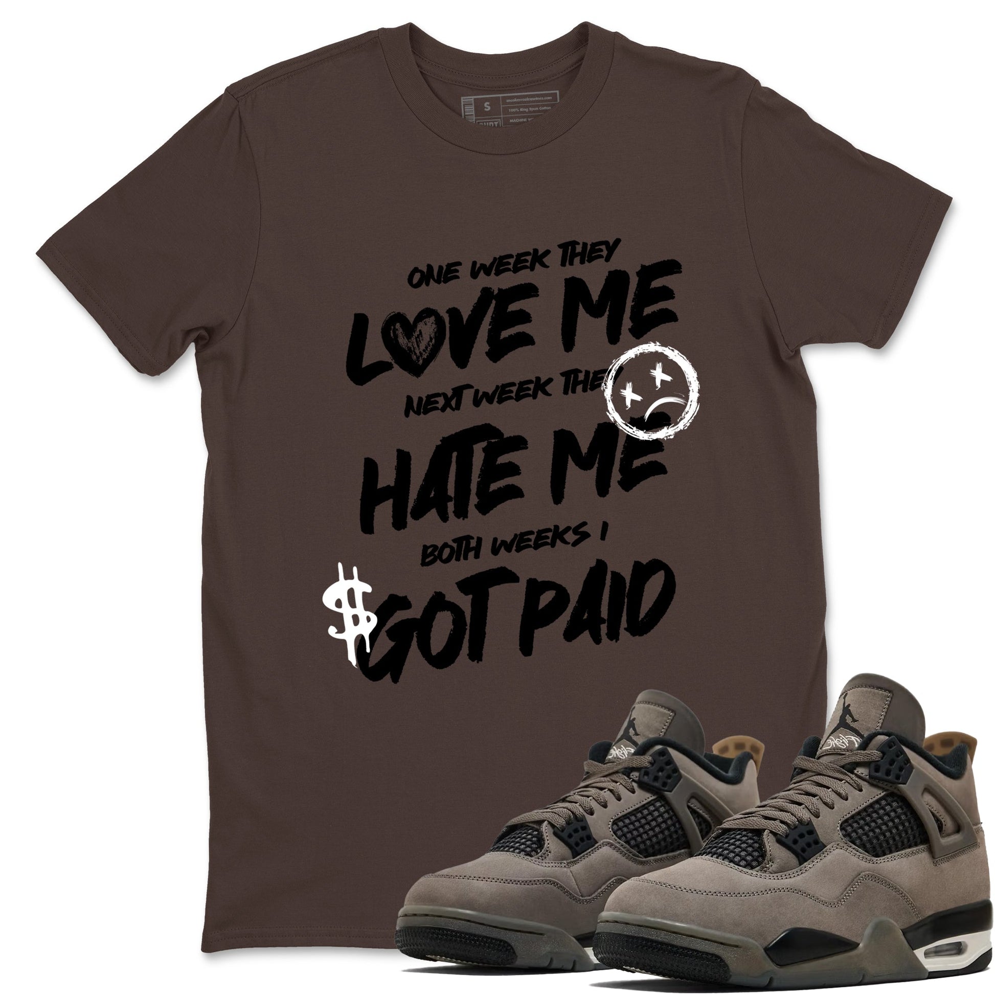 Sneaker match tees – Sneaker Tees To Match Air Jordan 4 Cave Stone Shoes – I Got Paid Tee Dark Chocolate 1