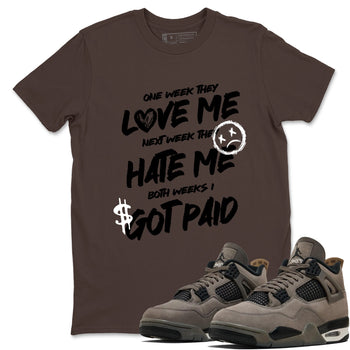Sneaker match tees – Sneaker Tees To Match Air Jordan 4 Cave Stone Shoes – I Got Paid Tee Dark Chocolate 1