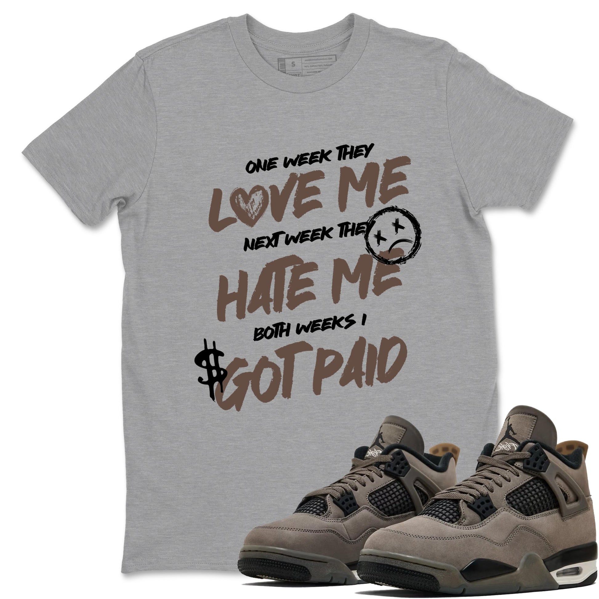 Sneaker match tees – Sneaker Tees To Match Air Jordan 4 Cave Stone Shoes – I Got Paid Tee Heather Grey 1