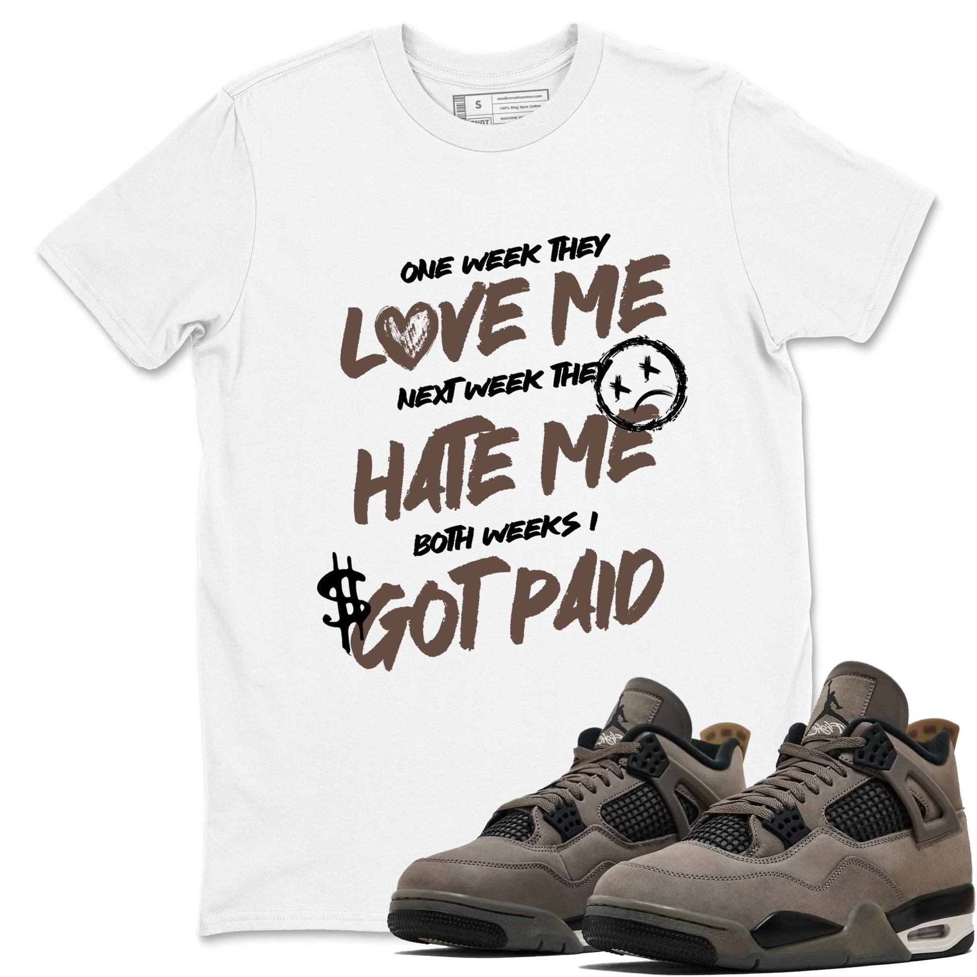 Sneaker match tees – Sneaker Tees To Match Air Jordan 4 Cave Stone Shoes – I Got Paid Tee White 1