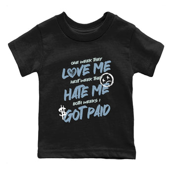 Sneaker match tees – Sneaker Tees To Match 4s Worn Blue Air Jordan 4 Denim Shoes – I Got Paid Kids T-Shirt Black 2