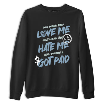 Sneaker match tees – Sneaker Tees To Match 4s Worn Blue Air Jordan 4 Denim Shoes – I Got Paid Tee Black 2