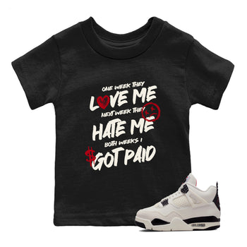 Sneaker match tees – Sneaker Tees To Match Air Jordan 4 Flight Club Shoes – I Got Paid Kids T-Shirt Black 1