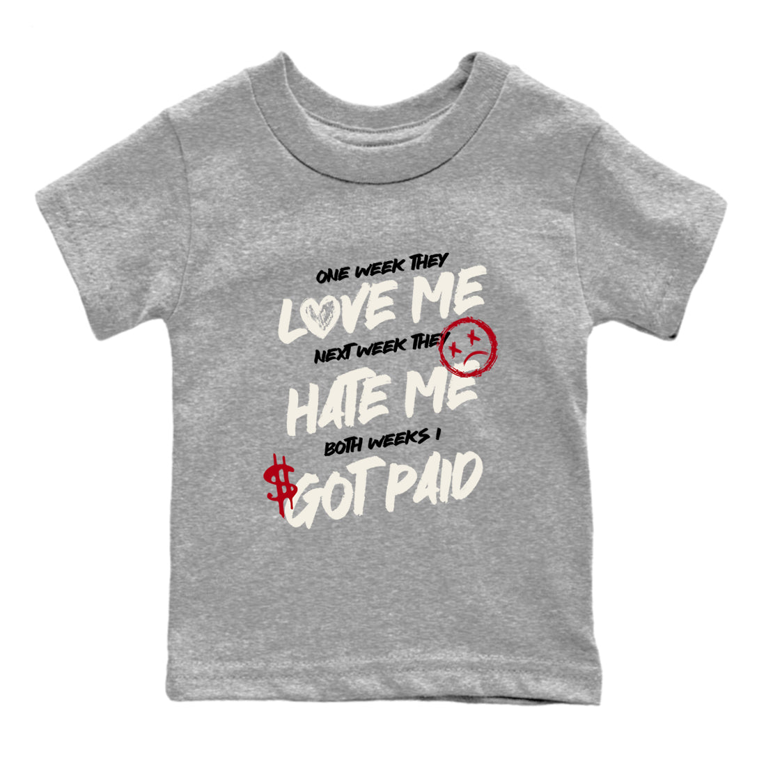 Sneaker match tees – Sneaker Tees To Match Air Jordan 4 Flight Club Shoes – I Got Paid Kids T-Shirt Heather Grey 2