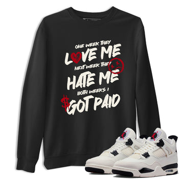 Sneaker match tees – Sneaker Tees To Match Air Jordan 4 Flight Club Shoes – I Got Paid Tee Black 1