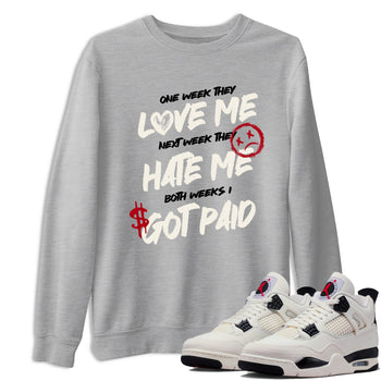 Sneaker match tees – Sneaker Tees To Match Air Jordan 4 Flight Club Shoes – I Got Paid Tee Heather Grey 1