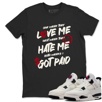 Sneaker match tees – Sneaker Tees To Match Air Jordan 4 Flight Club Shoes – I Got Paid Tee Black 1