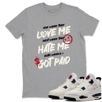 Sneaker match tees – Sneaker Tees To Match Air Jordan 4 Flight Club Shoes – I Got Paid Tee Heather Grey 1