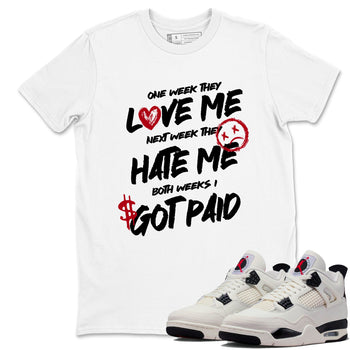 Sneaker match tees – Sneaker Tees To Match Air Jordan 4 Flight Club Shoes – I Got Paid Tee White 1