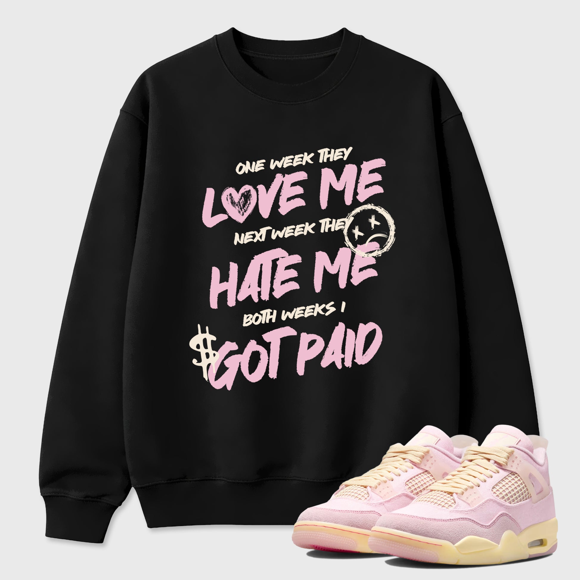 Sneaker match tees – Sneaker Tees To Match Air Jordan 4 Iced Carmine Shoes – I Got Paid Tee Black 1