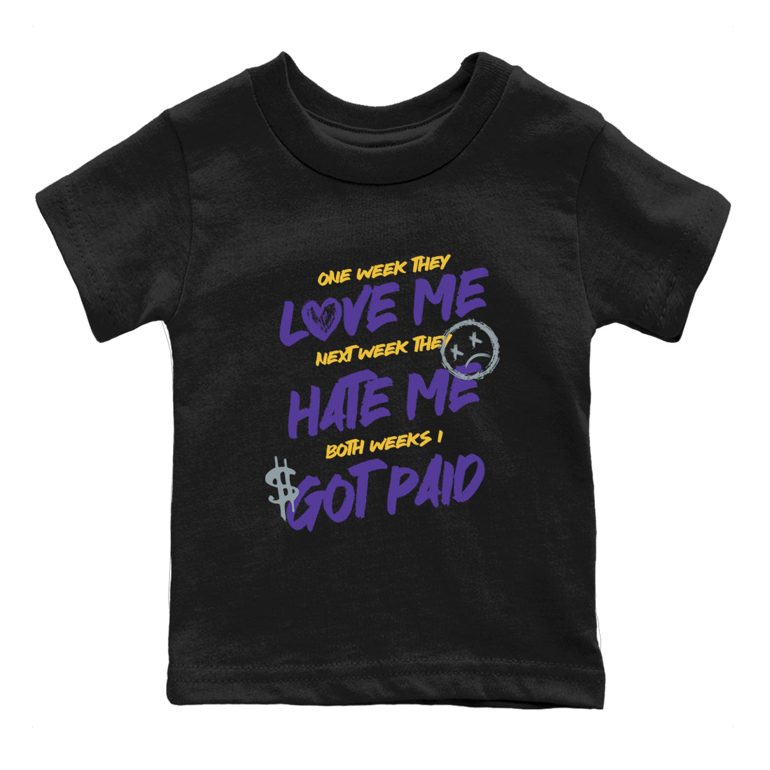 Sneaker match tees – Sneaker Tees To Match Air Jordan 4 Lakeshow Shoes – I Got Paid Kids T-Shirt Black 2