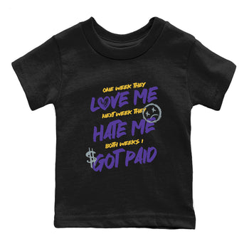 Sneaker match tees – Sneaker Tees To Match Air Jordan 4 Lakeshow Shoes – I Got Paid Kids T-Shirt Black 2