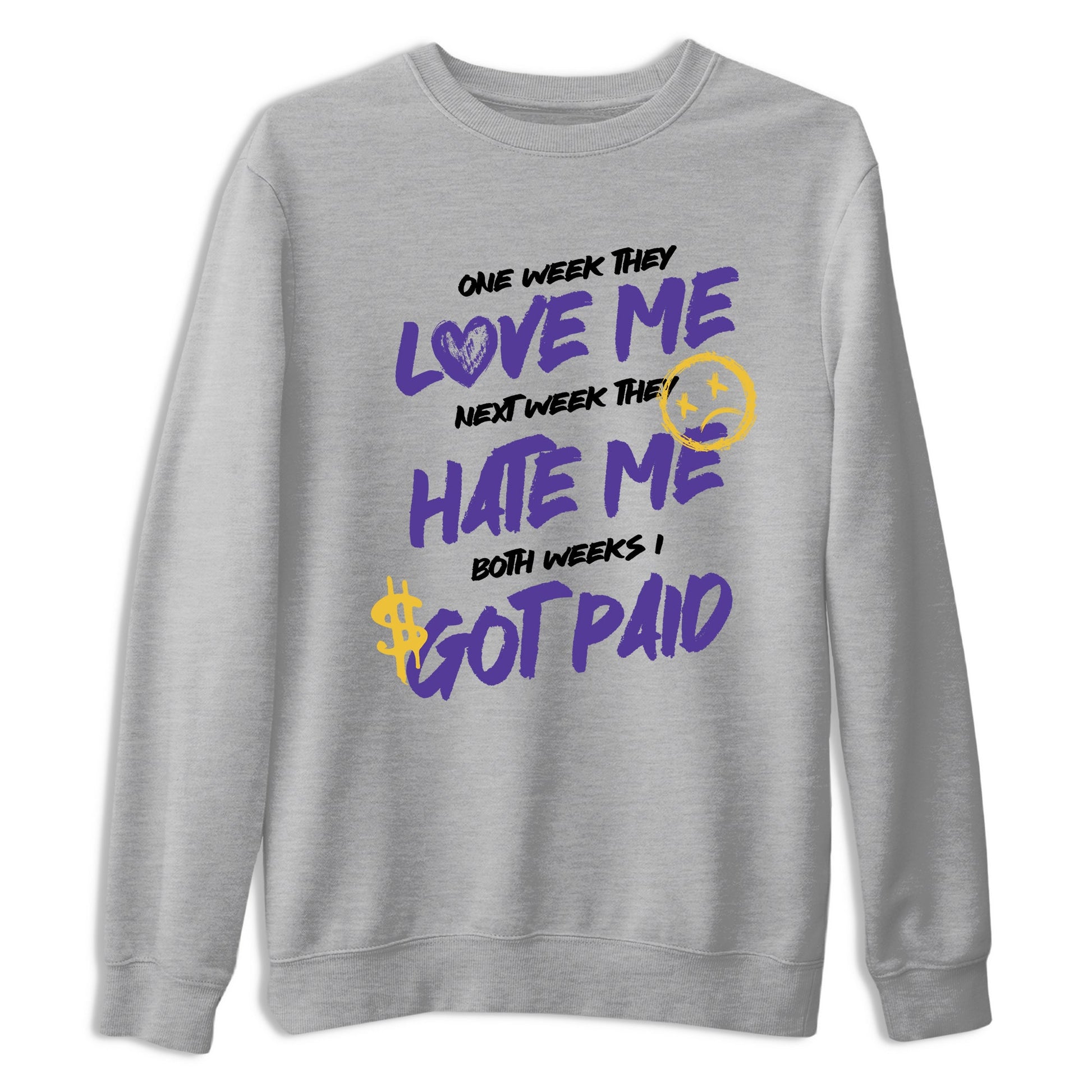 Sneaker match tees – Sneaker Tees To Match Air Jordan 4 Lakeshow Shoes – I Got Paid Tee Heather Grey 2