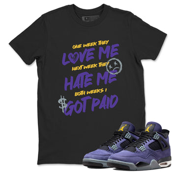 Sneaker match tees – Sneaker Tees To Match Air Jordan 4 Lakeshow Shoes – I Got Paid Tee Black 1