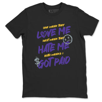 Sneaker match tees – Sneaker Tees To Match Air Jordan 4 Lakeshow Shoes – I Got Paid Tee Black 2
