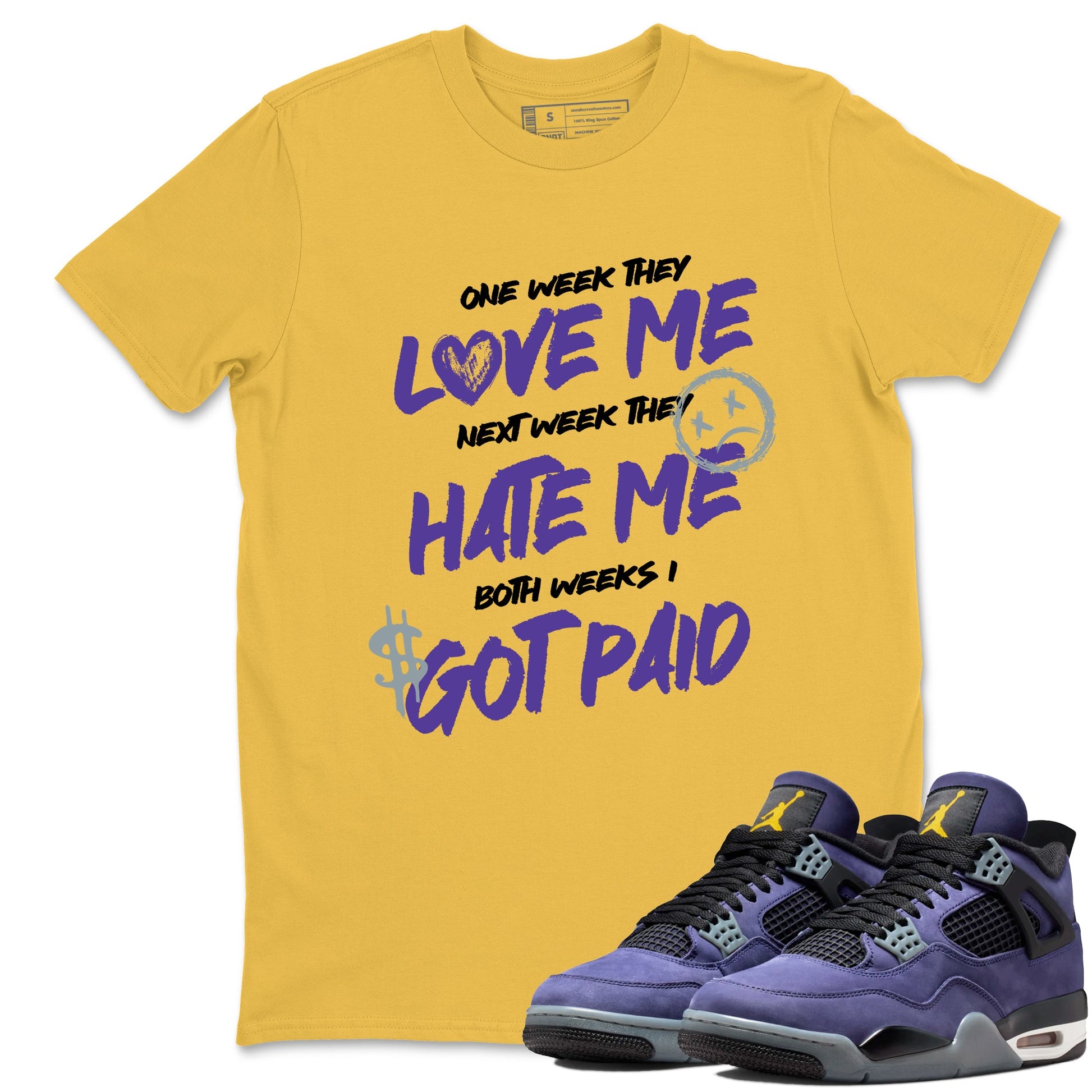 Sneaker match tees – Sneaker Tees To Match Air Jordan 4 Lakeshow Shoes – I Got Paid Tee Daisy 1