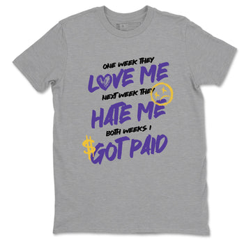 Sneaker match tees – Sneaker Tees To Match Air Jordan 4 Lakeshow Shoes – I Got Paid Tee Heather Grey 2