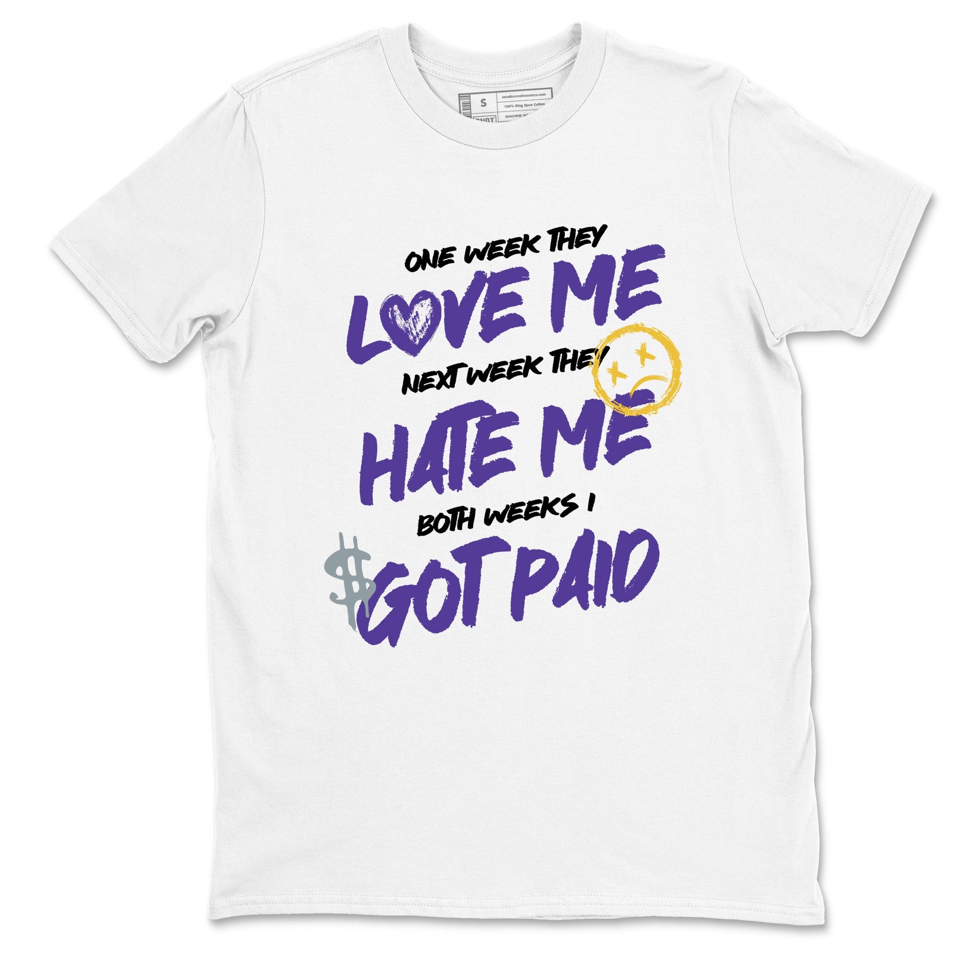 Sneaker match tees – Sneaker Tees To Match Air Jordan 4 Lakeshow Shoes – I Got Paid Tee White 2
