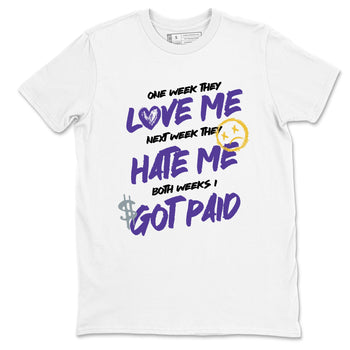 Sneaker match tees – Sneaker Tees To Match Air Jordan 4 Lakeshow Shoes – I Got Paid Tee White 2