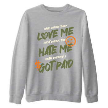 Sneaker match tees – Sneaker Tees To Match Undefeated inspired colorways Air Jordan 4 OG Olive Shoes  – I Got Paid Tee Heather Grey 2