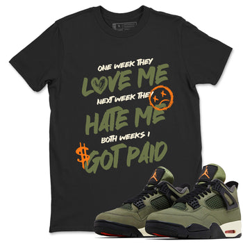 Sneaker match tees – Sneaker Tees To Match Undefeated inspired colorways Air Jordan 4 OG Olive Shoes  – I Got Paid Tee Black 1