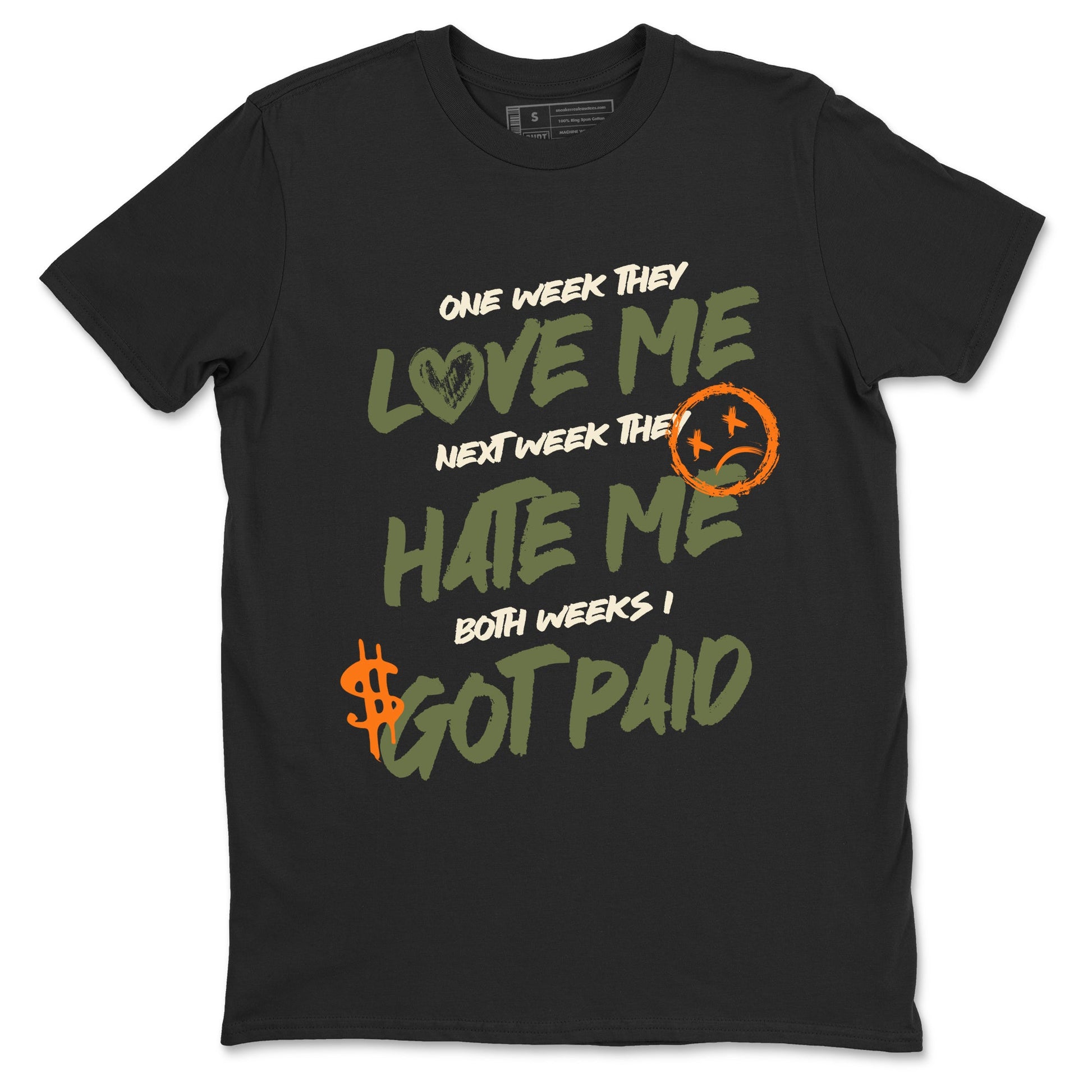 Sneaker match tees – Sneaker Tees To Match Undefeated inspired colorways Air Jordan 4 OG Olive Shoes  – I Got Paid Tee Black 2