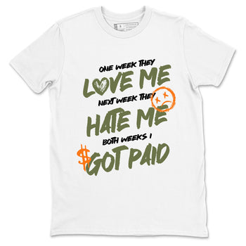 Sneaker match tees – Sneaker Tees To Match Undefeated inspired colorways Air Jordan 4 OG Olive Shoes  – I Got Paid Tee White 2